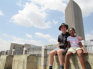 In front of the African Union buildings