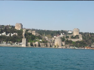 View of a castle from our ferry