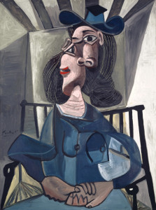 Woman with Hat Seated in an Armchair - Picasso.