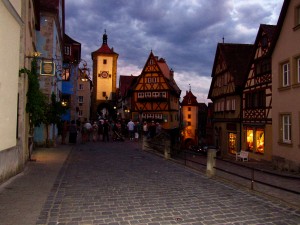 Rothenburg at night as we were leaving.